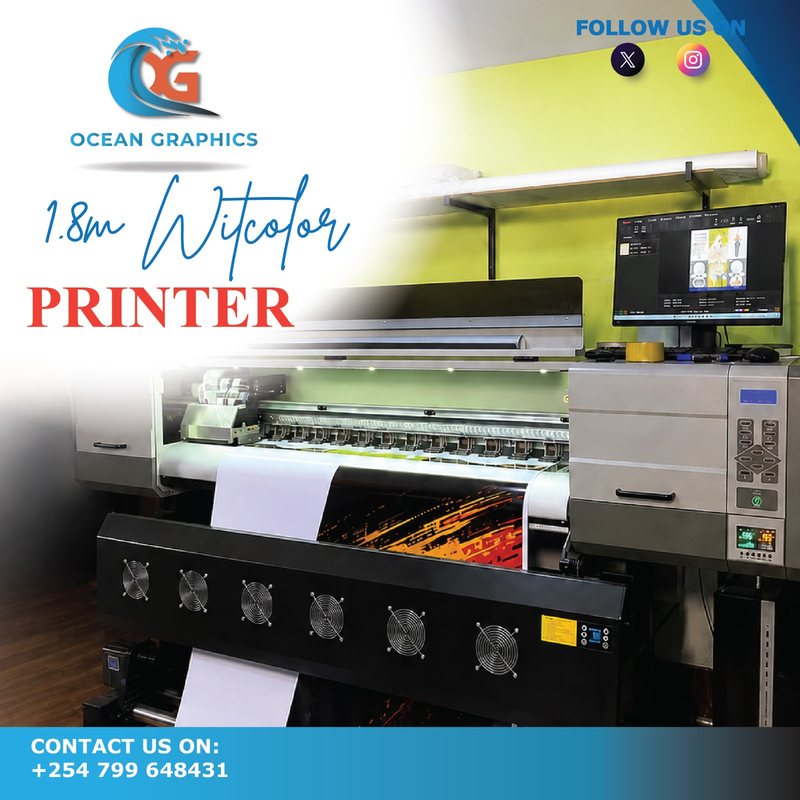 1.8m Witcolor Printer at the Ocean Graphics workshop in Nairobi