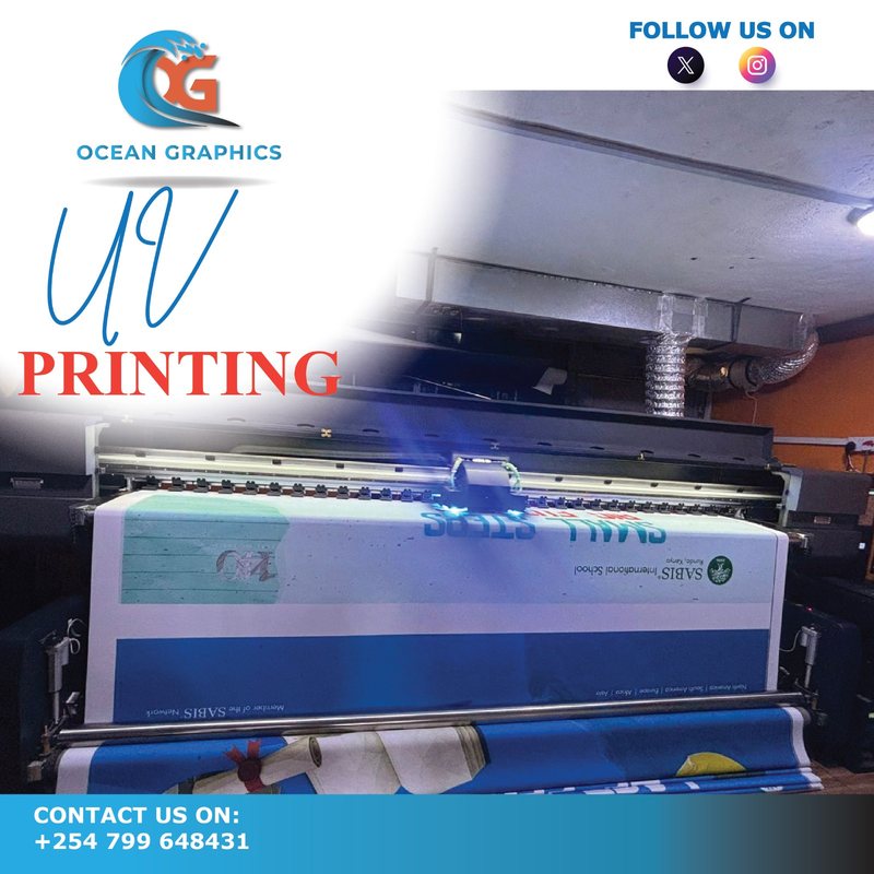 UV Printing at the Ocean Graphics workshop in Nairobi