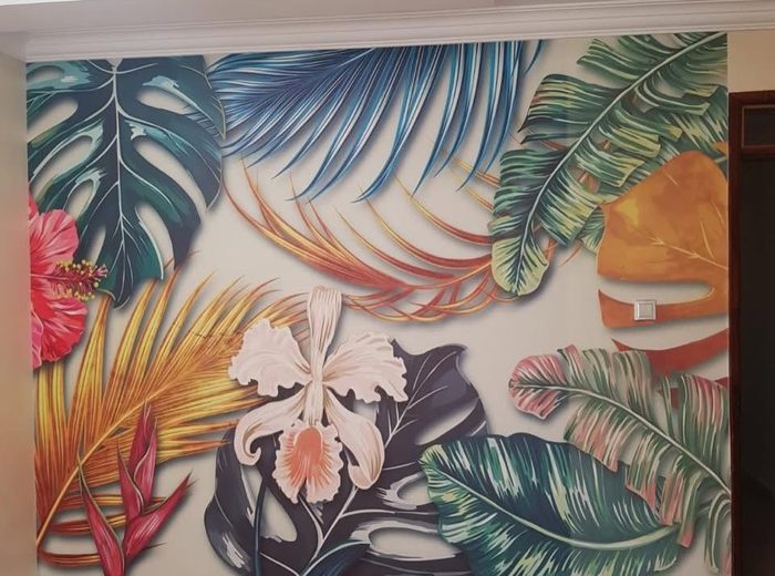 Printed wall mural installation printed by Ocean Graphics