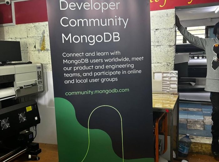 Roll-up banner for a tech community printed by Ocean Graphics