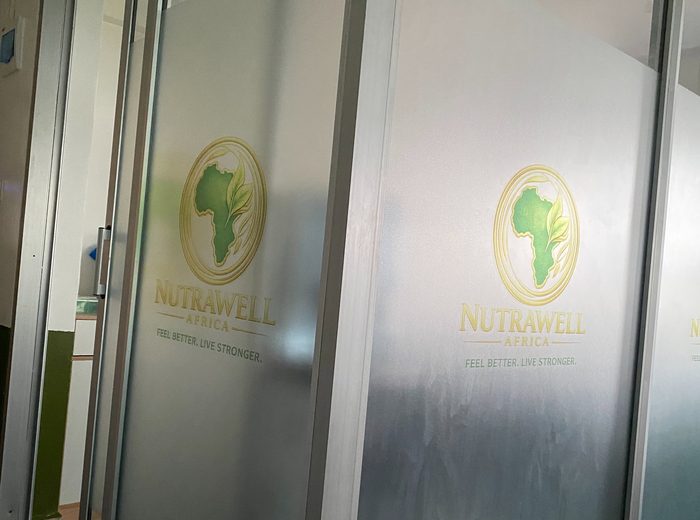 Frosted vinyl on glass offices printed by Ocean Graphics